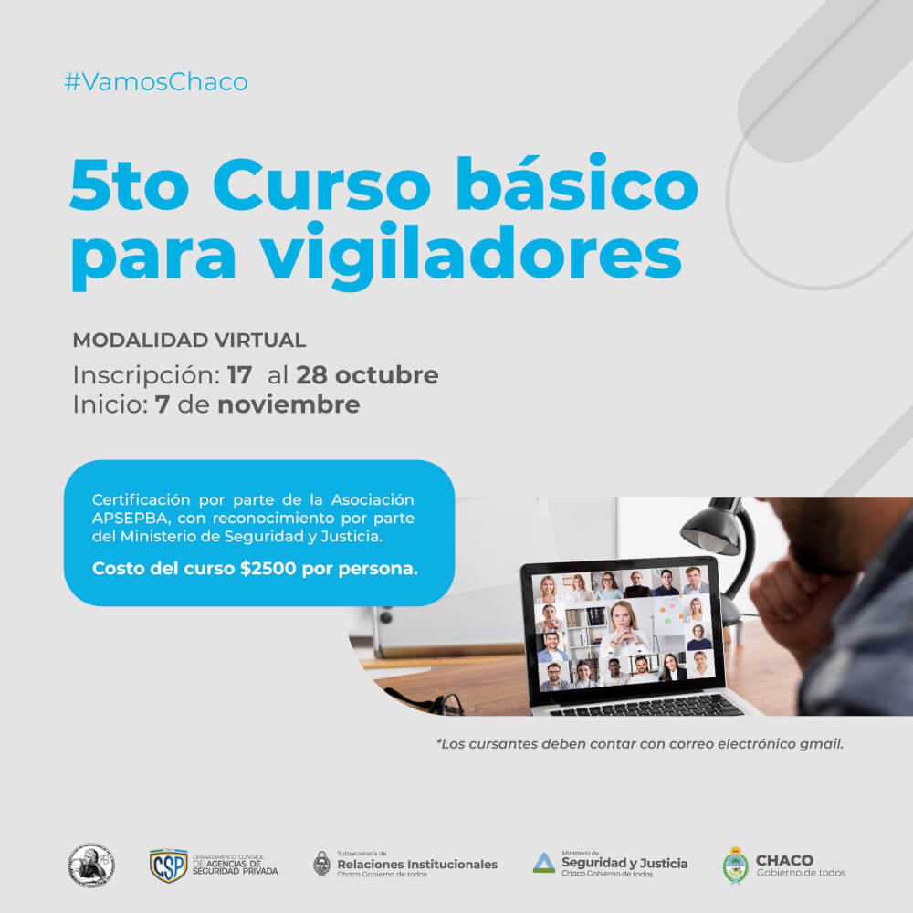 5ta. Edición del Curso Inicial para vigiladores del Ministerio de Seguridad de Chaco